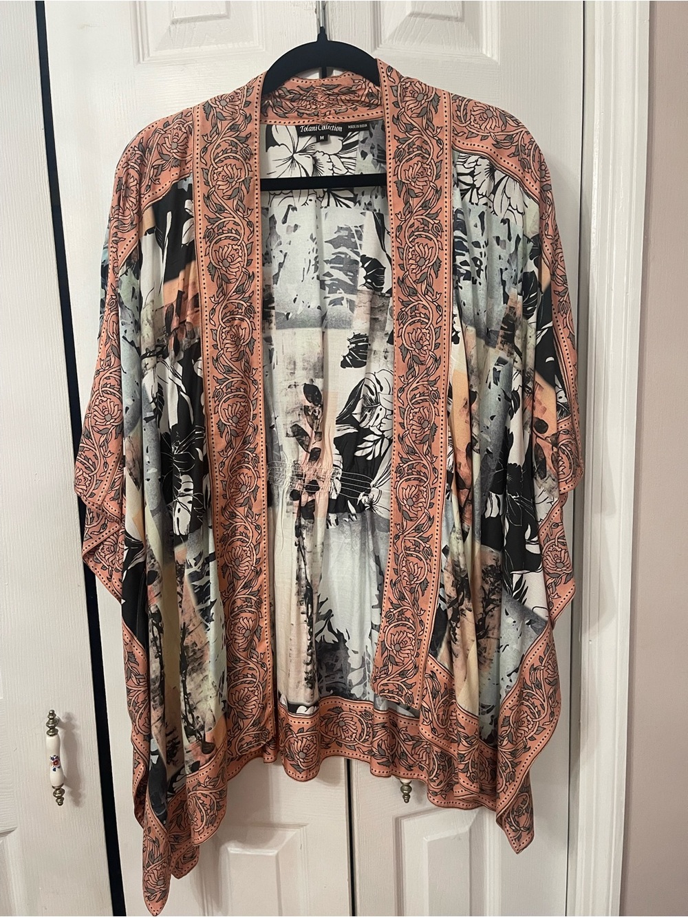 Tolani Collection Women’s M Raelyn Open Front Kimono Cardigan Bohemian